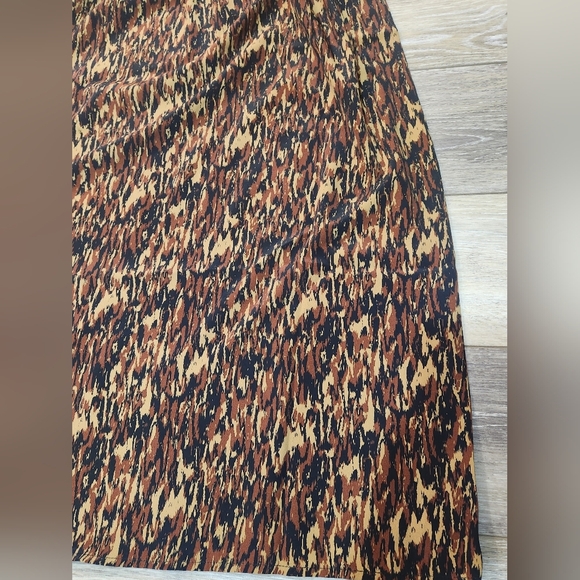 Apricot Texture Print Zip Midi Dress Size 10 - Picture 9 of 9